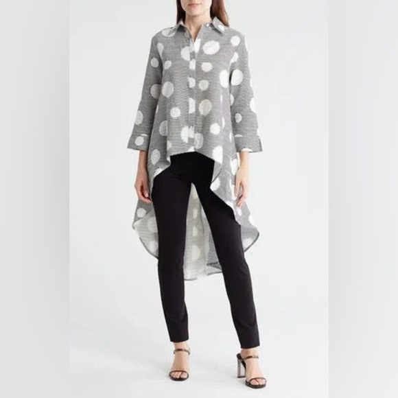 Patrizia Luca White and Black Polka Dot Blouse - Picture 1 of 6